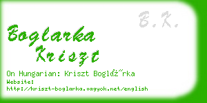 boglarka kriszt business card